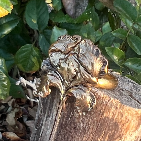 Vintage Art Nouveau Adjustable Lady Rings – Estate Gold-Plated – Size 4 to 8 - Picture 3 of 7